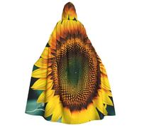 DUWAA You Are My Sunshine Sunflower print Halloween Hooded Robe Cloak for Adult Men Women Wizard Vampire Knight Fancy Cool Cape Costume