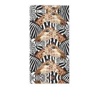 DUWAA Zebra And Giraffe Print Soft Towels For Bathroom, Absorbent Bath Hand Washcloth Microfiber Towels For Body Drying