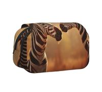 DUWAA Zebra and Giraffe3 print Pen Pencil Case with Zipper Clear Makeup Color Pouch Cosmetics Bag Multi-Purpose Stationary Bag