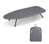 Duwee Folding Table Top Ironing Board with 10 mm Felt Pad, Space Saving Hook Design, 31 × 76 cm, Grey