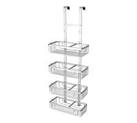 Duwee Hanging Shower Caddy 4 Tier, Over Door Shower Organizer, Silver