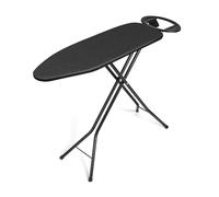 Duwee Ironing Board with Steel Top, Compact Ironing Boards with Iron Rest, Height Adjustable Iron Board with Foldable Stable Legs, 97 x 30 cm, Black