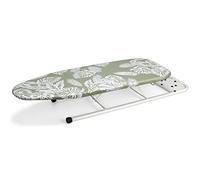 Duwee Table Top Ironing Board with Iron Rest, Compact Ironing Board for Small Area, Heat Resistant Cover and 10 mm Thick Felt Pad, 82 x 32 cm, White Leaves