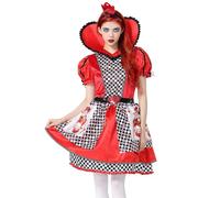 DUWEIKE Women Halloween Costumes Adult Fantasy Hearts Princess Dresses for Cosplay Party Stage Performances,Red,L