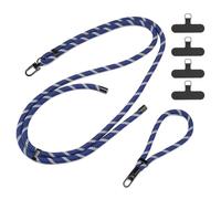 DUX DUCIS 2-Pack Universal Phone Lanyard Set, Adjustable Crossbody Neck Strap (1.6m) & Wristlet (0.33m) with Tether Patches, Hands-Free Phone Accessories for Travel & Daily Use, Dark Blue