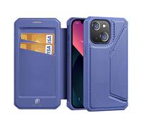 DUX DUCIS Case for iPhone 13, Premium Flip Leather Wallet Magnetic Phone Case with Card Holder Compatible with Apple iPhone 13 (Blue)