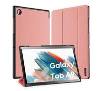 DUX DUCIS [DOMO] Samsung Galaxy Tab A9 8.7 Case (X110/X115) Trifold PU Leather Case with Pen Holder and Auto Sleep/Wake Feature - Pink