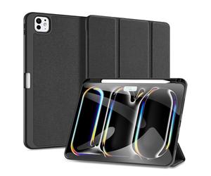 DUX DUCIS [Domo] Series Case Designed for Apple iPad Pro 11 (2024), Protective Tri-fold Dual Stand PU Leather Cover With Pencil Holder & Auto Sleep/Wake - Black