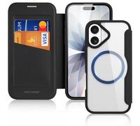 DUX DUCIS iPhone 17 Case Wallet with MagSafe [RFID Blocking] [Card Holder] Premium Leather Anti-Scratch Flip Folio Cover Case for iPhone 17 2025 (6.3", Black)