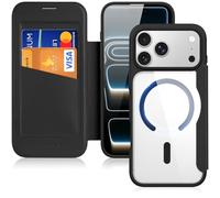 DUX DUCIS iPhone 17 Pro Max Case Wallet with Card Holder - RFID Blocking, MagSafe Compatible Premium Leather Anti-Scratch Flip Folio Cover (6.9", Black)