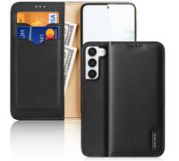 DUX DUCIS Real Leather Flip RFID Wallet Case for Samsung Galaxy S23+ Plus, Black