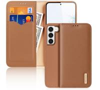 DUX DUCIS Real Leather Flip RFID Wallet Case for Samsung Galaxy S23+ Plus, Brown