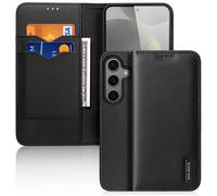 DUX DUCIS Real Leather Flip RFID Wallet Case for Samsung Galaxy S25 - Black