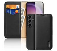 DUX DUCIS Real Leather Flip Wallet Case for Samsung Galaxy S24+ (Plus) - Black