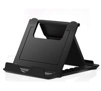 DUXIAOSHA Cell Phone Stand, Universal Foldable Tablet Stand Multi-angle Pocket Desktop Holder Cradle for Mobile eReader eBook Video-Calls Office Home Kitchen or Travel (Black)