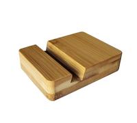 DUXIAOSHA Cell Phone Stand, Universal Tablet Stand Pocket Desktop Holder Cradle for Mobile eReader eBook Video-Calls Office Home Kitchen or Travel - Bamboo Phone Stand