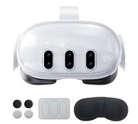DUXICEPIN Accessories for Meta Quest 3, Protective Shell Cover for Oculus Quest 3, VR Accessories Included Transparent Shell Cover, Lens Tempered Glass Protector, Protective Lens Cover, Joystick Caps.