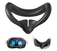 DUXICEPIN Silicone Face Pad Cover for Meta Quest 3, Soft, Durable, Washable, Sweat-Proof, Lightproof Anti-Leakage Face Pad for Oculus/Meta Quest 3 Accessories(Black for Meta Quest 3)