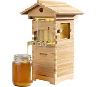 DUXMM Beginner's Complete Bee Hive Kit, Beehives and Supplies Starter Kit for Beekeepers,Beehive Starter Kit with 4 Auto Super Frames and 6 Brood Frames, Simplify Honey Extraction Beehive