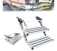 DUXMM Folding RV Step,Manual RV Step with LED Light,440 LBS Load Capacity,Aluminum Alloy Steps,Safe Entry and Exit,for Campers, Caravans 2-Step