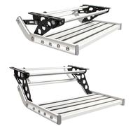 DUXMM Manual RV Step,Folding RV Step,with LED Light, Ladder, Telescopic Anti Skid,440 LBS Load Capacity, Foldable Aluminum Alloy Camper Steps 1-Step+LED