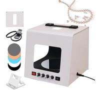 DUXMM Mini Photo Studio Softbox,Smart Photography Turntable 20/30cm,Electric Turntable Gold and Silver Jewelry Photo Light Box,with 4 LED Lights +5 color plates,for Jewelry, Small Items TB300