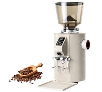 DUXMM Stainless Steel Coffee Grinder,Professional Coffee Bean Dosing Electric Grinder,Touchscreen Control, 8 Grind Settings, 64mm Flat Burr, Dual Dosing Modes,for Coffee Shops White