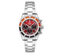 DUXOT Men's 40mm Accelero Rainbow Chronograph Pearl Red Watch with Solid Stainless Steel Bracelet DX-2064-AA