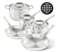 Duxtop Whole-Clad Tri-Ply Stainless Steel Induction Cookware Set, 9PC Kitchen Pots and Pans Set