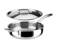 duxtop Whole-Clad Tri-Ply Stainless Steel Saute Pan with Lid, 3 Quart, Kitchen Induction Cookware