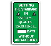 Duxverde Aluminum 8" x 12" Without an Accident Safety Sign, Construction Site Safety Scoreboard, Functional Style, Commercial, Industrial Use