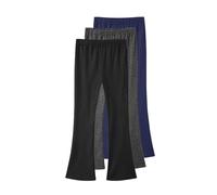 duxyoz 3 Pack Girls Flared Leggings - Cotton,Stretchy,Lightweight,Breathable,Comfy,High Waisted Soft Skinny Lounge Pants Navy 14-15 Years