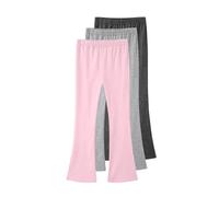 duxyoz 3 Pack Girls Flared Leggings - Cotton,Stretchy,Lightweight,Breathable,Comfy,High Waisted Soft Skinny Lounge Pants Gray 14-15 Years