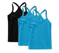 duxyoz 3 Pack Girls Vest 100% Cotton Summer Top Sleeveless Undershirts Kids Soft Breathable Underwear Cami Vest Comfortable Loungewear Tank Tops Plain Solid Color Basic Layer Tops 0-13 Years
