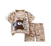 duxyoz Baby Boy'S 2-Piece Set Kids Toddler Summer Short Outfits Comfy Cotton Clothes Set Short Sleeve T Shirts Tops & Shorts Casual Loungewear Sets Cute Fashion Printed 2pcs Outfit 4-5 Years