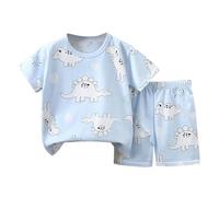 duxyoz Baby Boy'S 2-Piece Set Kids Toddler Summer Short Outfits Comfy Cotton Clothes Set Short Sleeve T Shirts Tops & Shorts Casual Loungewear Sets Cute Fashion Printed 2pcs Outfit 5-6 Years