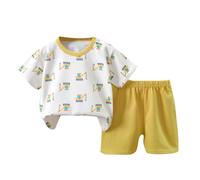 duxyoz Baby Boy'S 2-Piece Set Kids Toddler Summer Short Outfits Comfy Cotton Clothes Set Short Sleeve T Shirts Tops & Shorts Casual Loungewear Sets Cute Fashion Printed 2pcs Outfit 2-3 Years