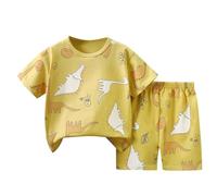 duxyoz Baby Boy'S 2-Piece Set Kids Toddler Summer Short Outfits Comfy Cotton Clothes Set Short Sleeve T Shirts Tops & Shorts Casual Loungewear Sets Cute Fashion Printed 2pcs Outfit 3-4 Years