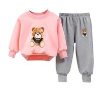 duxyoz Baby Boys And Girls Teddy Bear Clothes Sets Long Sleeve Pullover Sweatshirt With Joggers Sweatpants 2 Piece Outfit Cotton Lounge Sets Comfy Tracksuit Fall Winter Clothes 2-3 Years