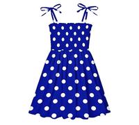 duxyoz Baby Girls Toddler Kids Summer Sundress Spaghetti Strap A Line Casual Dress Little Girls Sling Camisole Party Princess Dress Vintage Adjustable Strap Swing Pleated Beach Sundress 4-5 Years