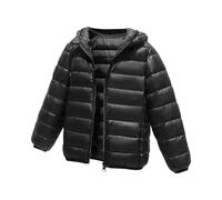 duxyoz Black Down Jacket For Boys Girls Kids Lightweight Puffer Coats Padded Quilted Winter Jackets Children Warm Puffy Outdoor Snow Jacket Hooded Cotton Lining Coats Zipped Outerwear 10-11 Years