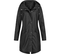 duxyoz Black Ladies Lightweight Jacket Coat Premium Quality Hooded Long Coats And Jackets Waterproof Long Sleeve Windbreaker Water-Resistant Overcoat Outdoor Sportswear With Hood 3XL