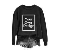 duxyoz Black Personalised Womens Sweatshirt Custom Front and Back Sweatshirts Personalised Long Sleeve Tops Design Your Own Novelty Sweatshirt Customized Lightweight Jumper with Any Text and Photo M