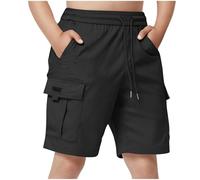 duxyoz Boys Cargo Shorts Kids Drawstring Lightweight Summer Short With Pockets Baggy Loose Casual Sweat Shorts Outdoor Joggers Sweatpants Bermuda Short Straight Leg Running Hiking Pants 12-13 Years