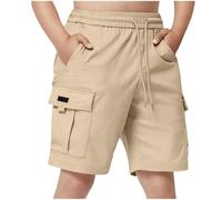 duxyoz Boys Cargo Shorts Kids Drawstring Lightweight Summer Short With Pockets Baggy Loose Casual Sweat Shorts Outdoor Joggers Sweatpants Bermuda Short Straight Leg Running Hiking Pants 9-10 Years