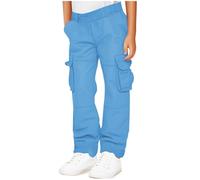 duxyoz Boys Girls Baggy Cargo Pants Casual Lightweight Wide Leg Loose Outdoor Trousers Kids Summer Parachute Jogger Pants Pull-On Elasticated Waist Jogging Bottom For Sports Running Hiking 11-12 Years
