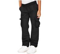 duxyoz Boys Girls Baggy Cargo Pants Casual Lightweight Wide Leg Loose Outdoor Trousers Kids Summer Parachute Jogger Pants Pull-On Elasticated Waist Jogging Bottom for Sports Running Hiking 7-8 Years