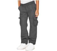 duxyoz Boys Girls Baggy Cargo Pants Casual Lightweight Wide Leg Loose Outdoor Trousers Kids Summer Parachute Jogger Pants Pull-On Elasticated Waist Jogging Bottom for Sports Running Hiking 7-8 Years