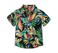 duxyoz Boys Girls Hawaii Shirt Toddler Kids Summer T-Shirt Vacation Holiday Short Sleeve Beach Floral Tops Button Down Hawaiian Shirts Casual Tropical Blouse Cute Dress Shirts Daily Wear 3-4 Years