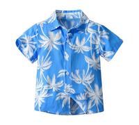 duxyoz Boys Girls Hawaii Shirt Toddler Kids Summer T-Shirt Vacation Holiday Short Sleeve Beach Floral Tops Button Down Hawaiian Shirts Casual Tropical Blouse Cute Dress Shirts Daily Wear 10-11 Years